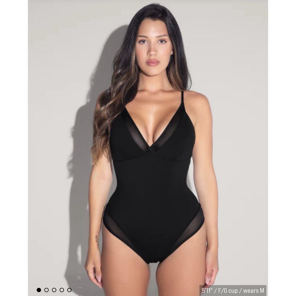 NWT TA3 Meshy One Piece Swimsuit Midnight Black Lace Up Back XS REGULAR/long